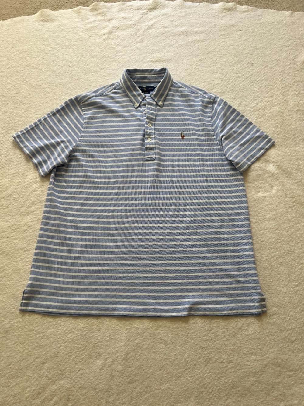 Polo Ralph Lauren Oxford Shirt Men's XL Blue White Striped Polo